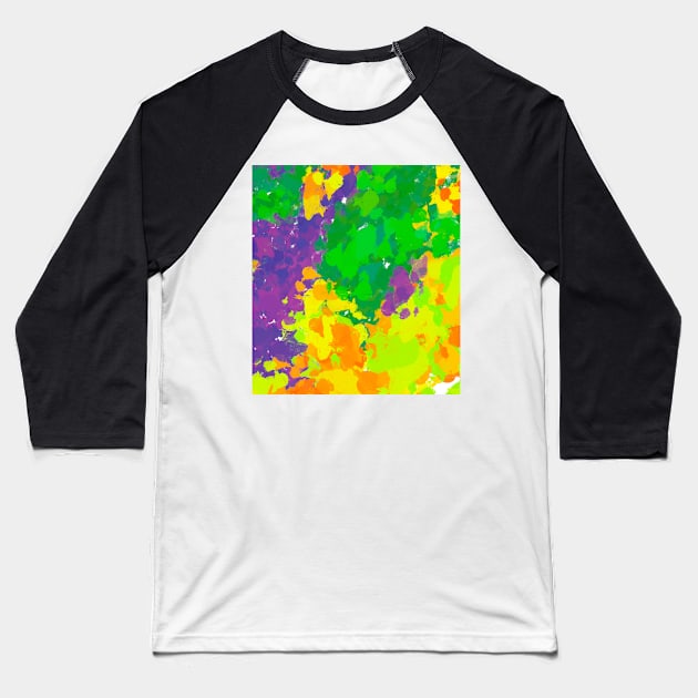 Abstract Mardi Gras Baseball T-Shirt by Stephanie Kennedy 